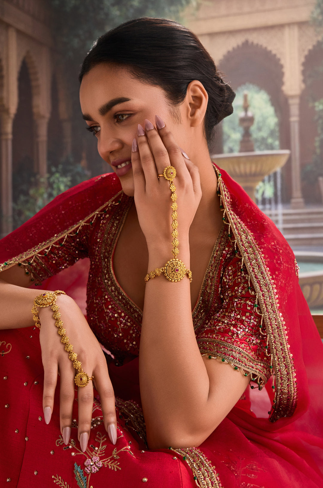 Veena Temple Hathphool Bracelet