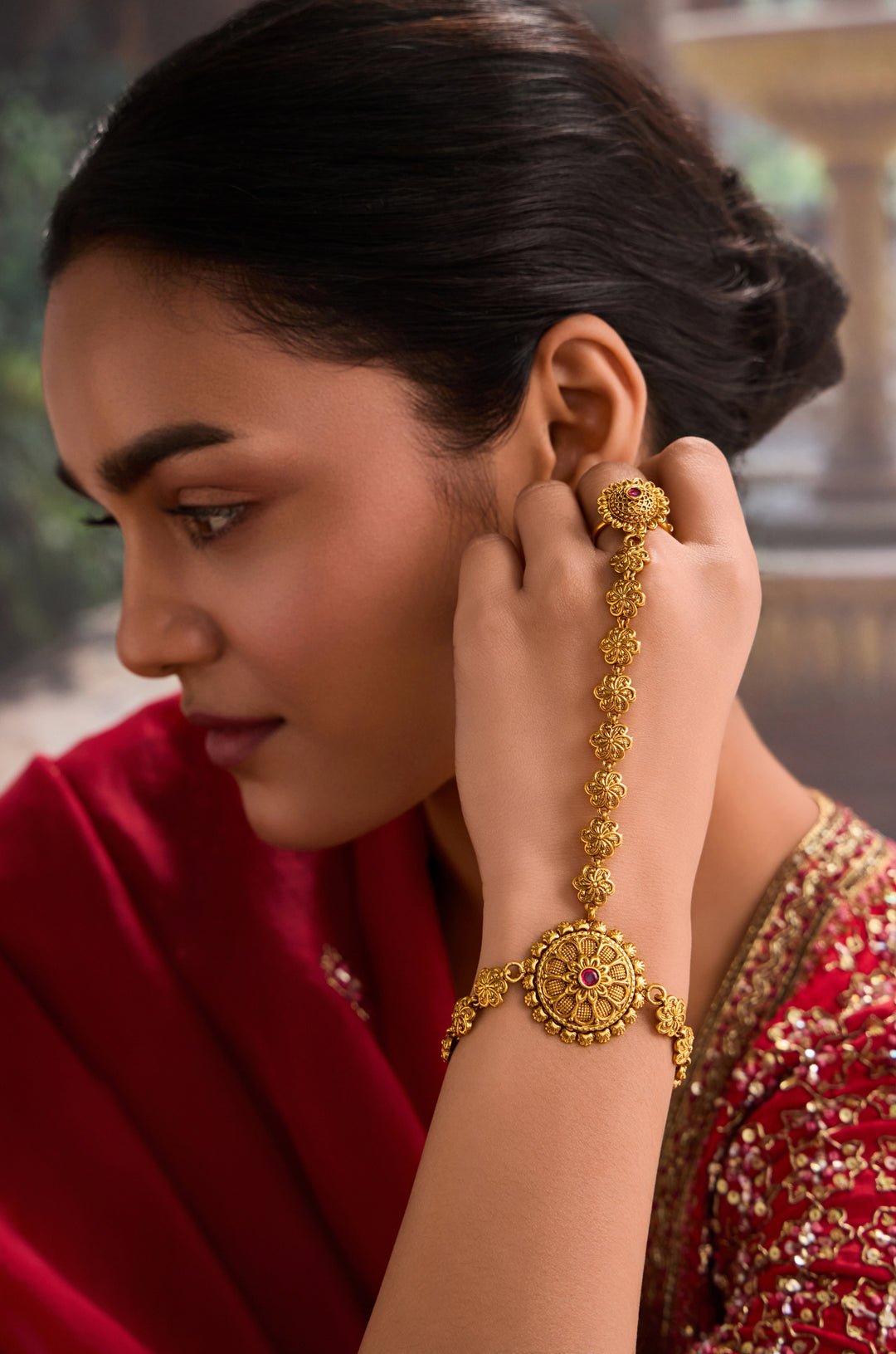 Veena Temple Hathphool Bracelet