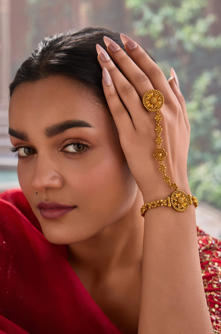 Meena Temple Hathphool Bracelet