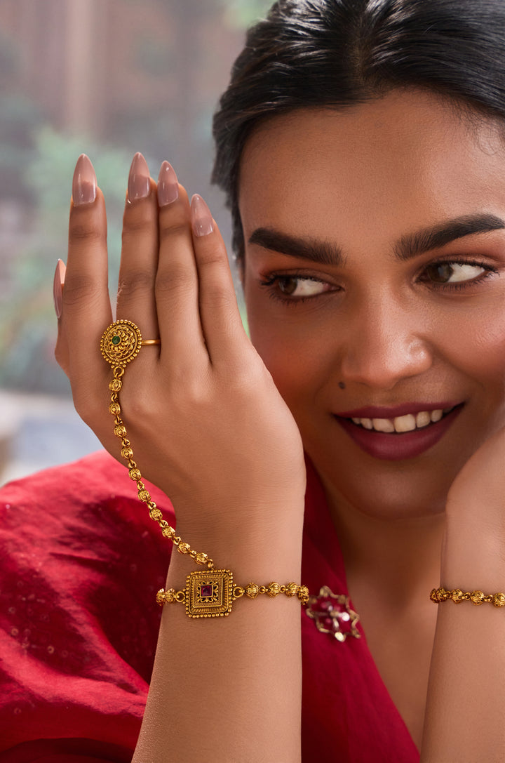 Shazia Temple Hathphool Bracelet