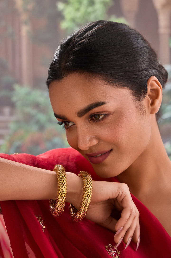 Kamakshi Temple Work Bangles - Set Of 2