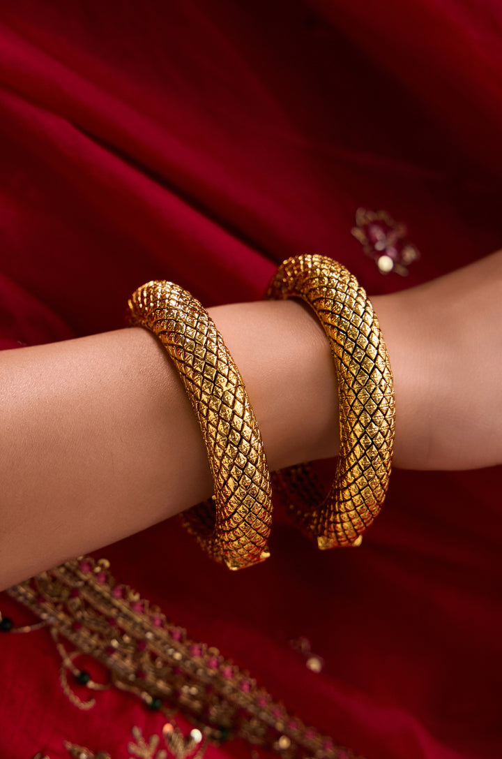 Kamakshi Temple Work Bangles - Set Of 2