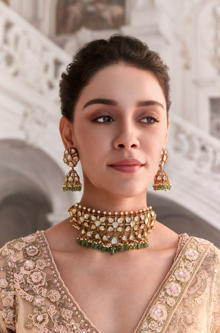 Aarisha Green Polki Necklace Set