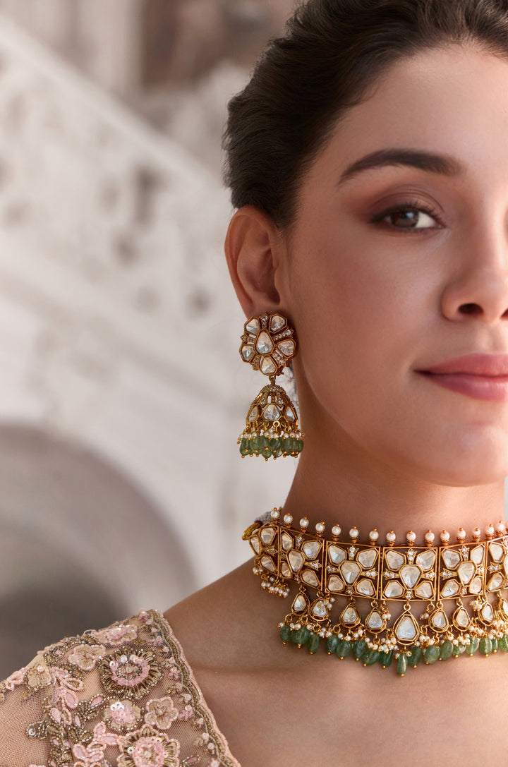 Aarisha Green Polki Necklace Set