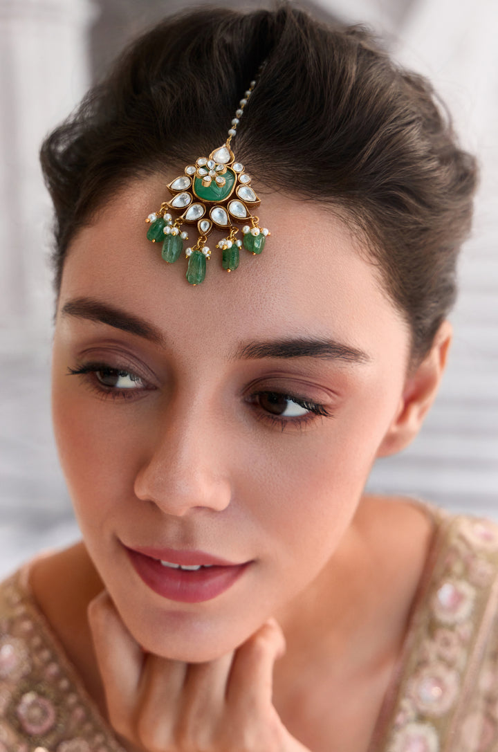 Chaitali Mint Polki Maangtikka