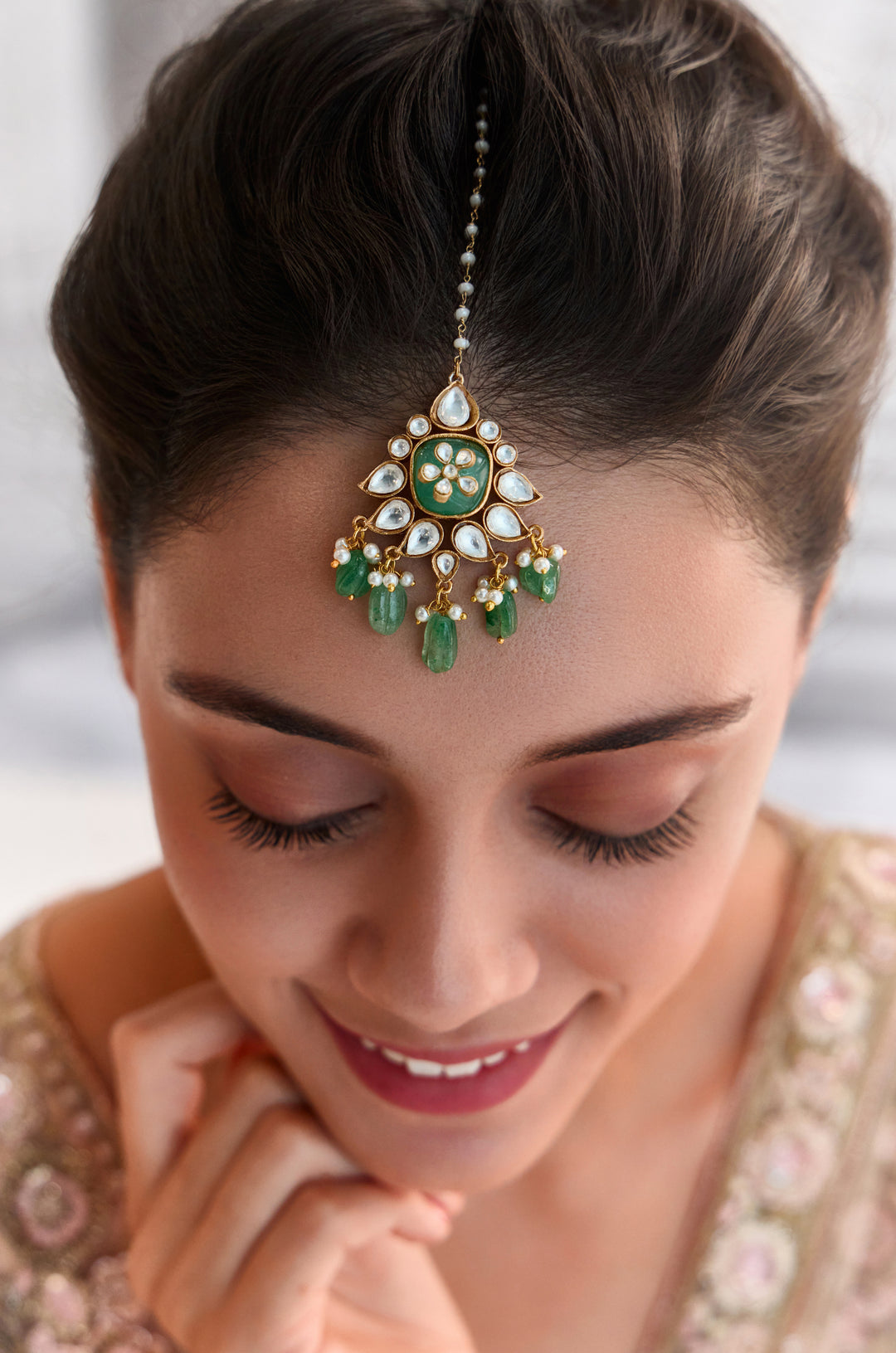 Chaitali Mint Polki Maangtikka