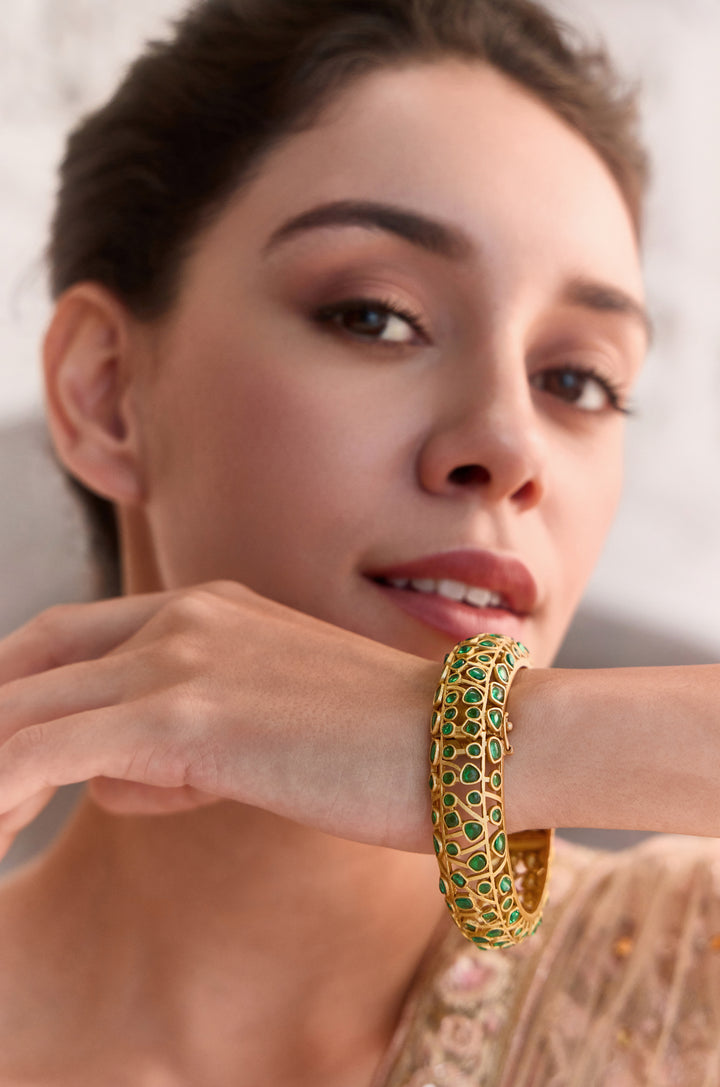 Anjuna Green Polki Bangle