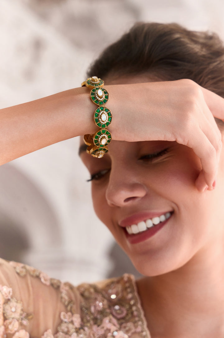 Rati Green Polki Bangle