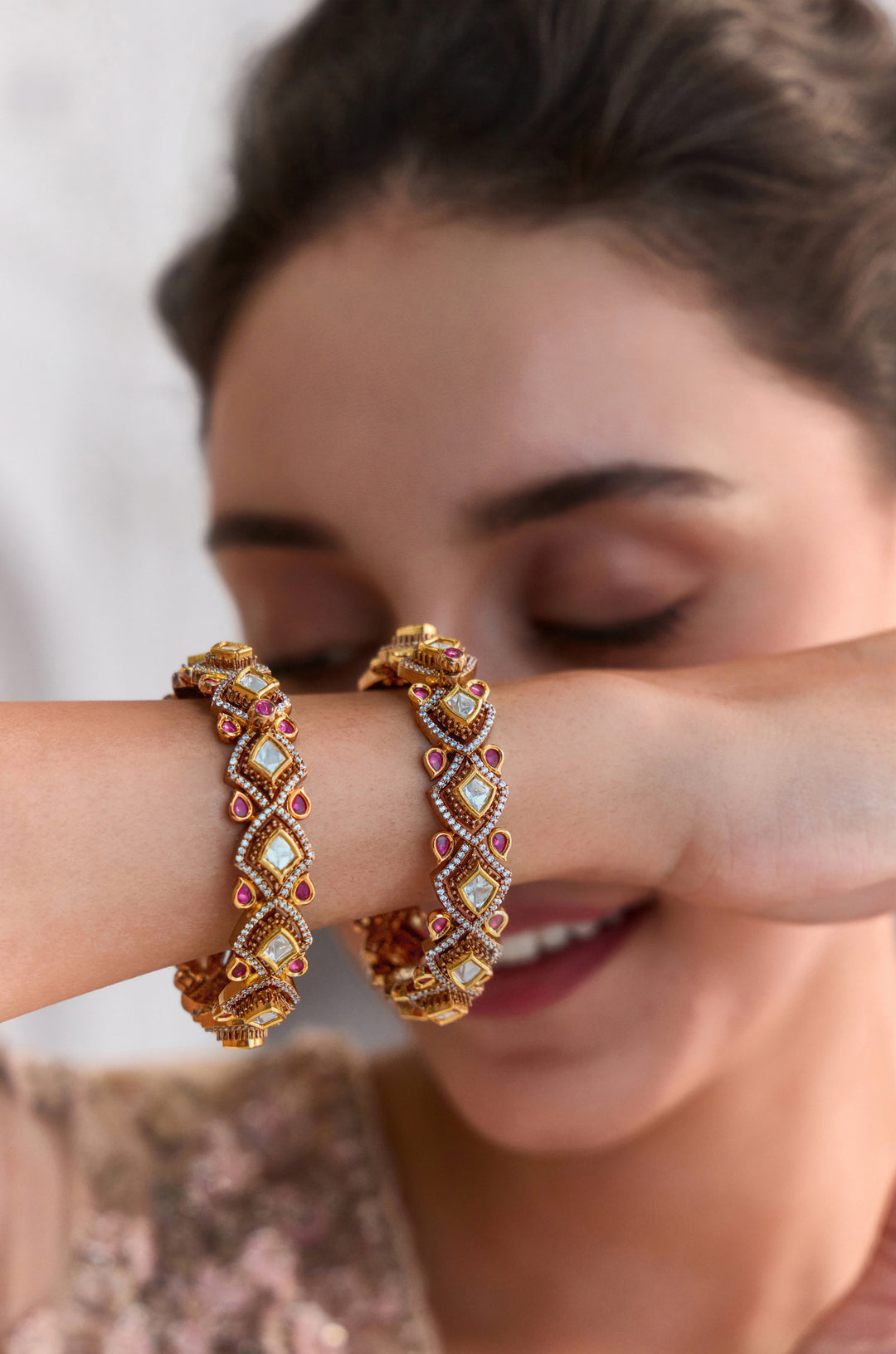 Zarmin Polki Bangles- Set of 2