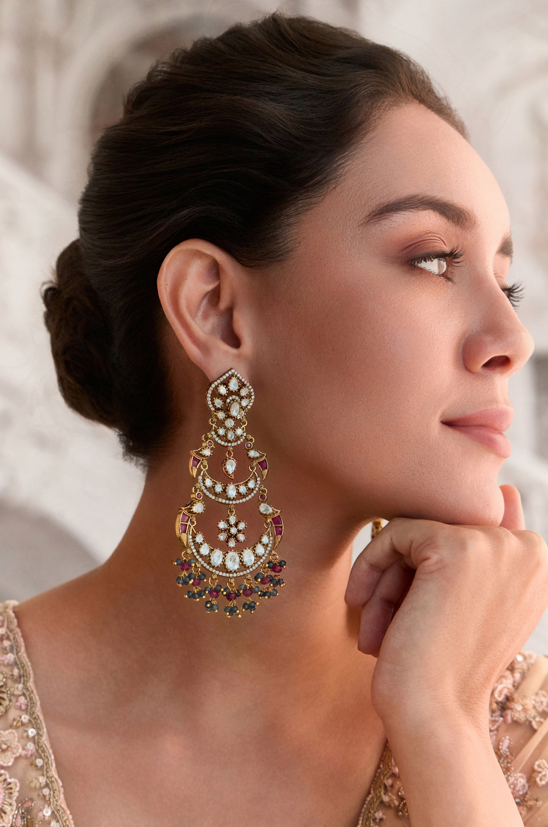 Nayra Pink Polki Earrings