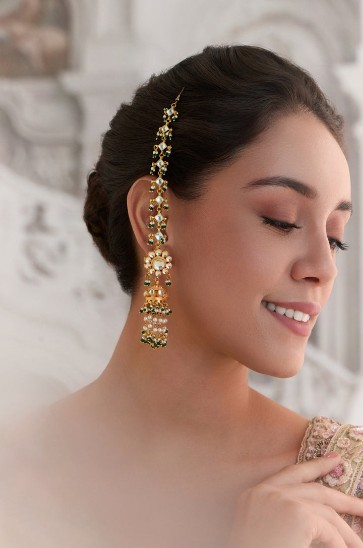 Debbie Kundan Statement Jhumka Earrings