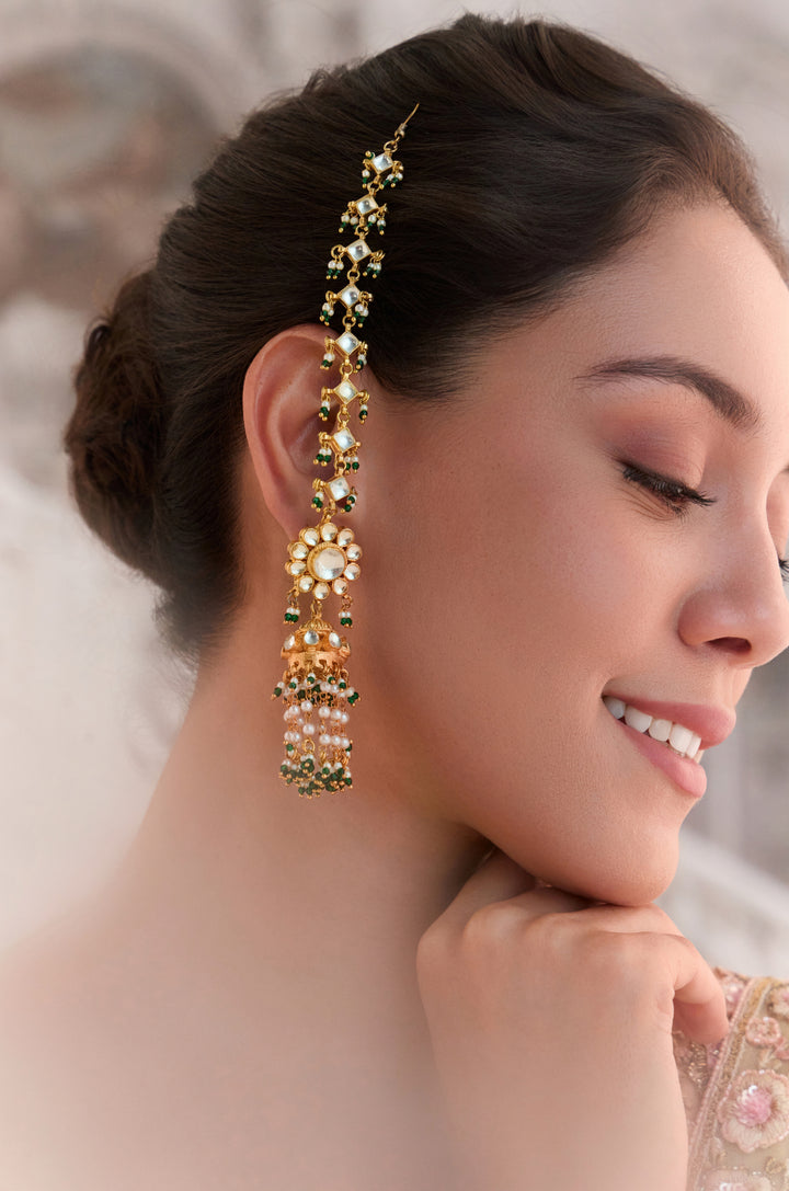 Debbie Kundan Statement Jhumka Earrings