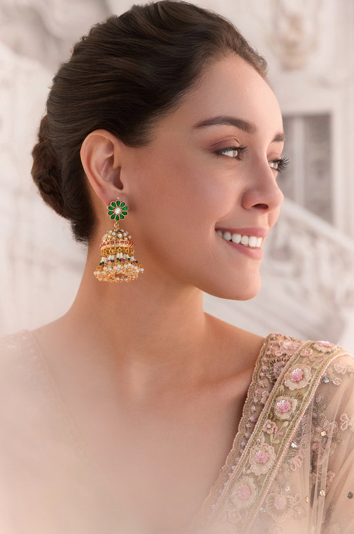 Sharvari Kundan Jhumka Earrings