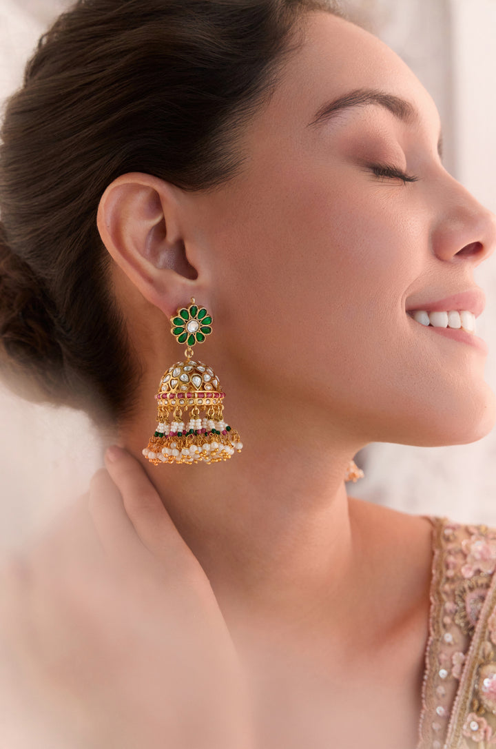 Sharvari Kundan Jhumka Earrings