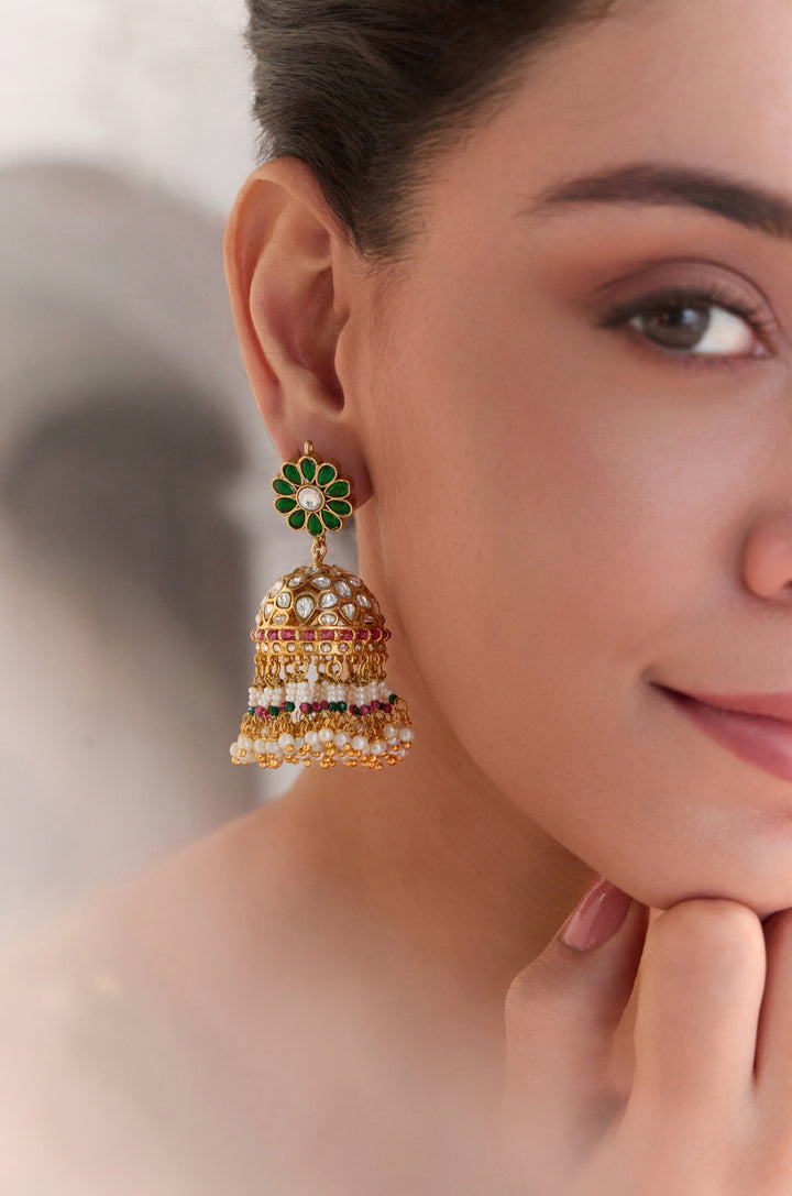 Sharvari Kundan Jhumka Earrings