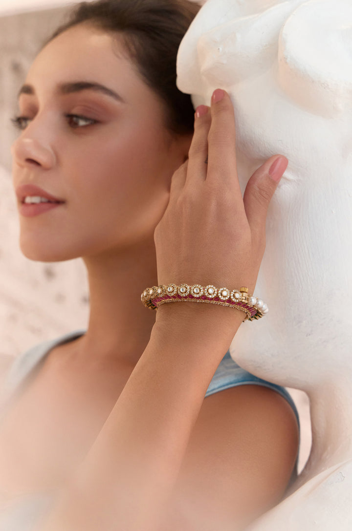 Laila Pink Polki Bangle
