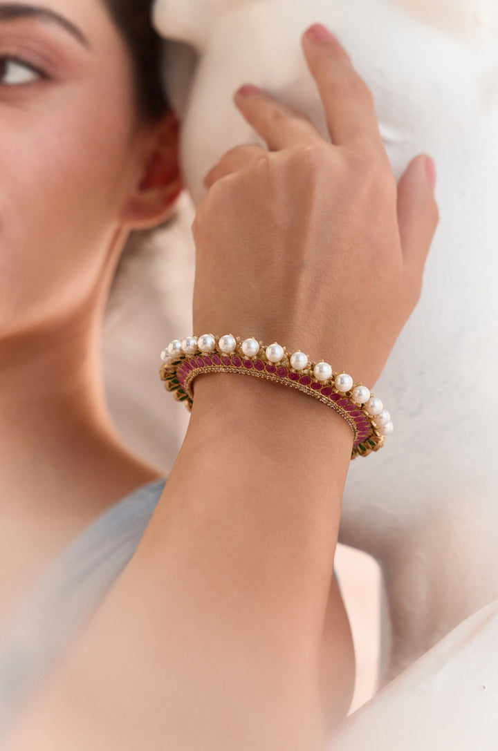 Laila Pink Polki Bangle
