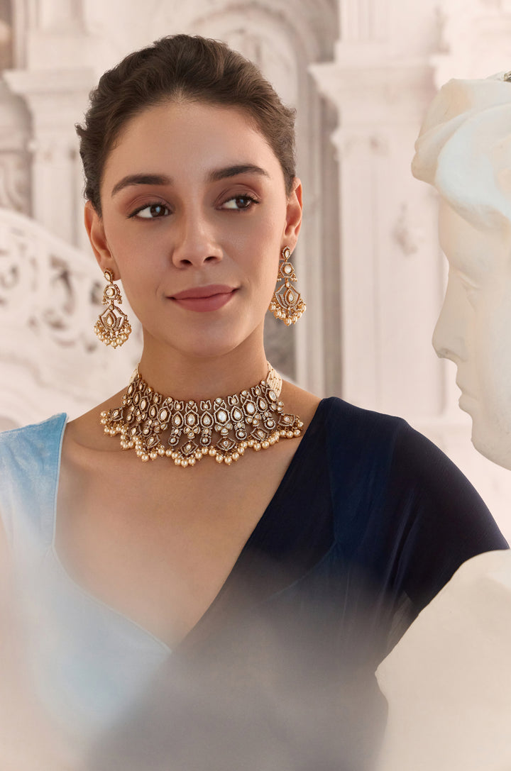 Gargi Polki And Pearl Necklace Set