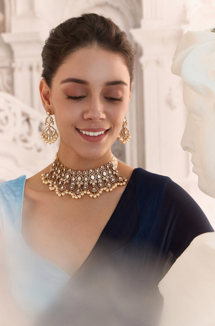 Gargi Polki And Pearl Necklace Set