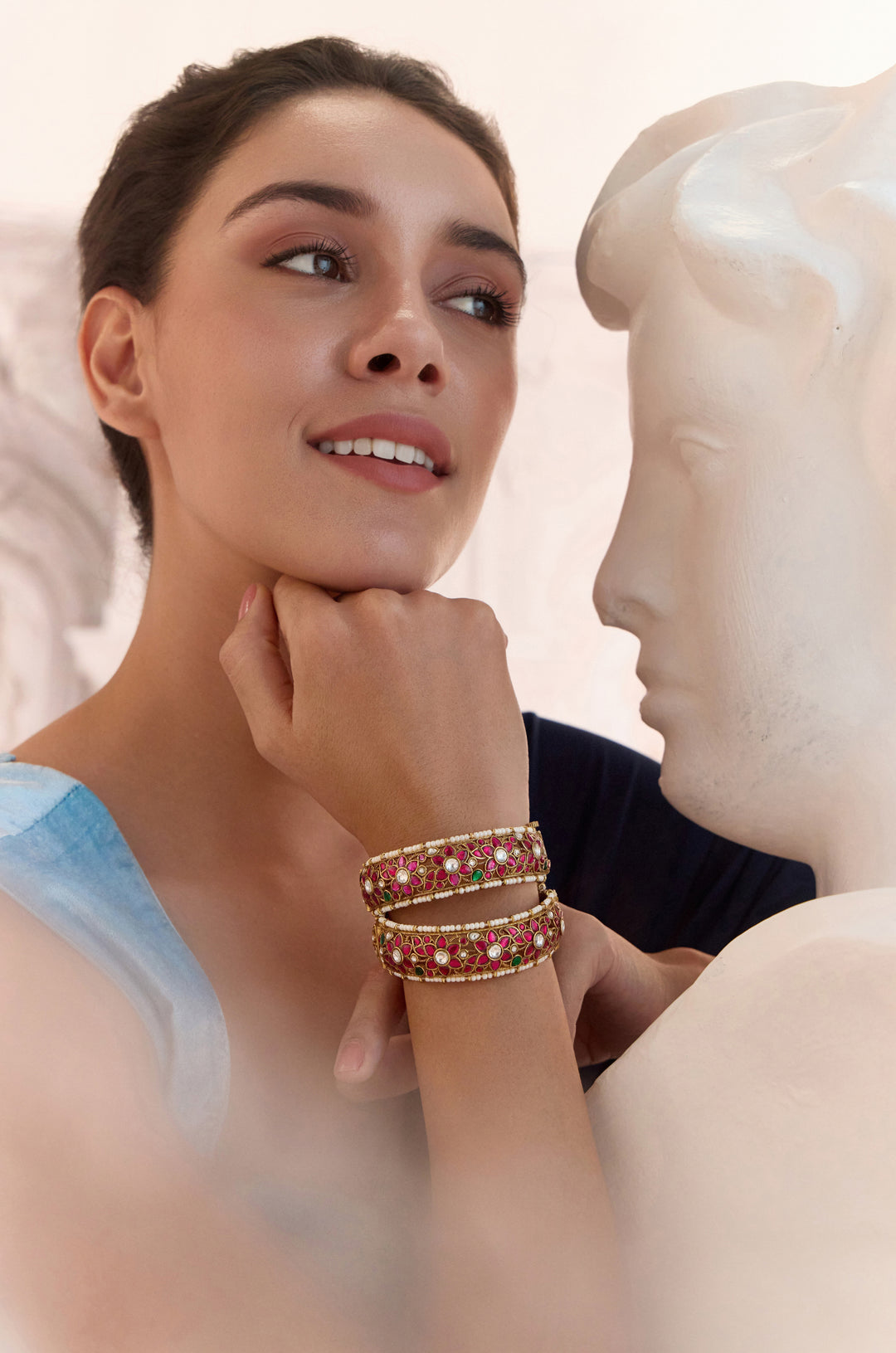 Zaika Kundan Bangles- Set of 2