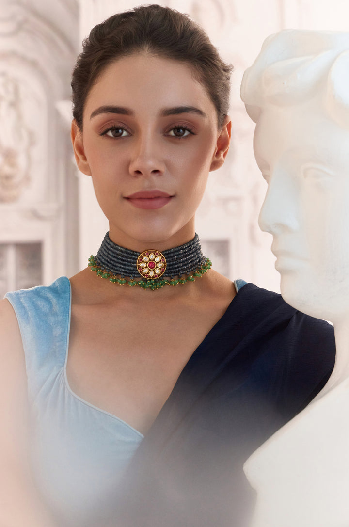 Riva Blue Choker Necklace
