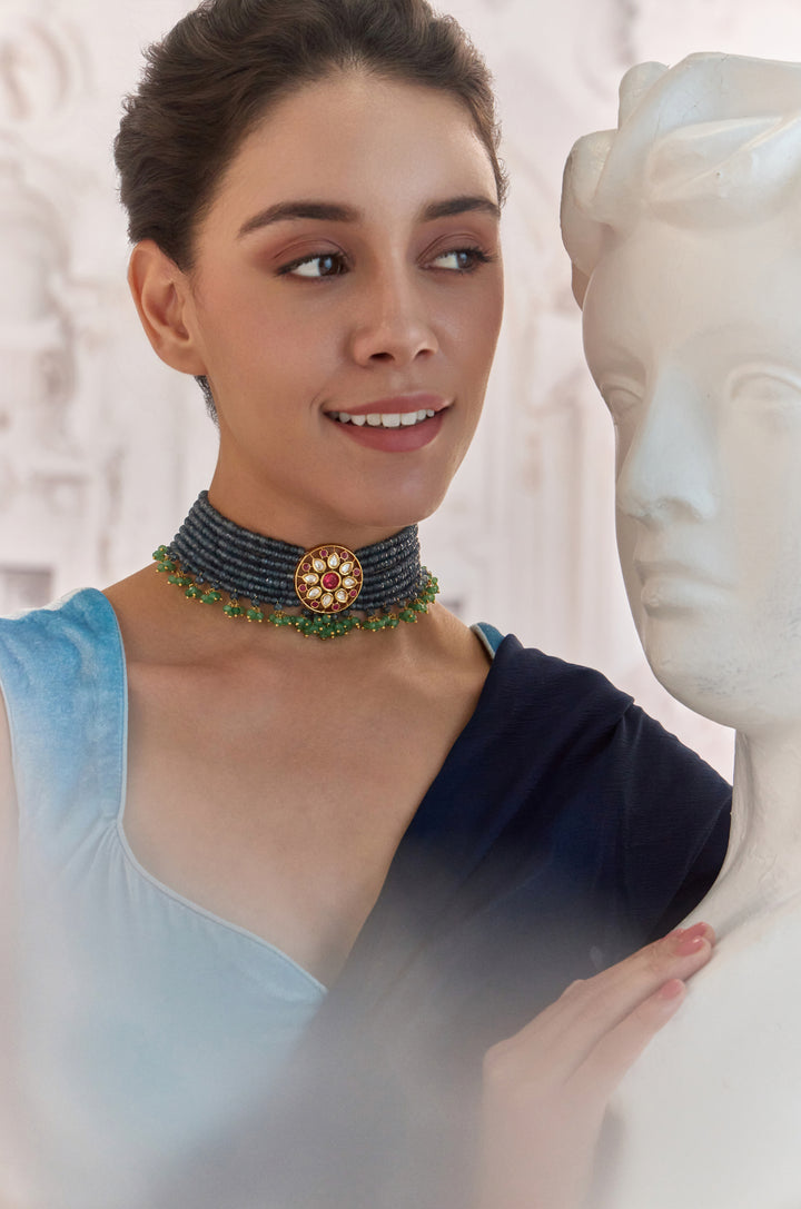 Riva Blue Choker Necklace
