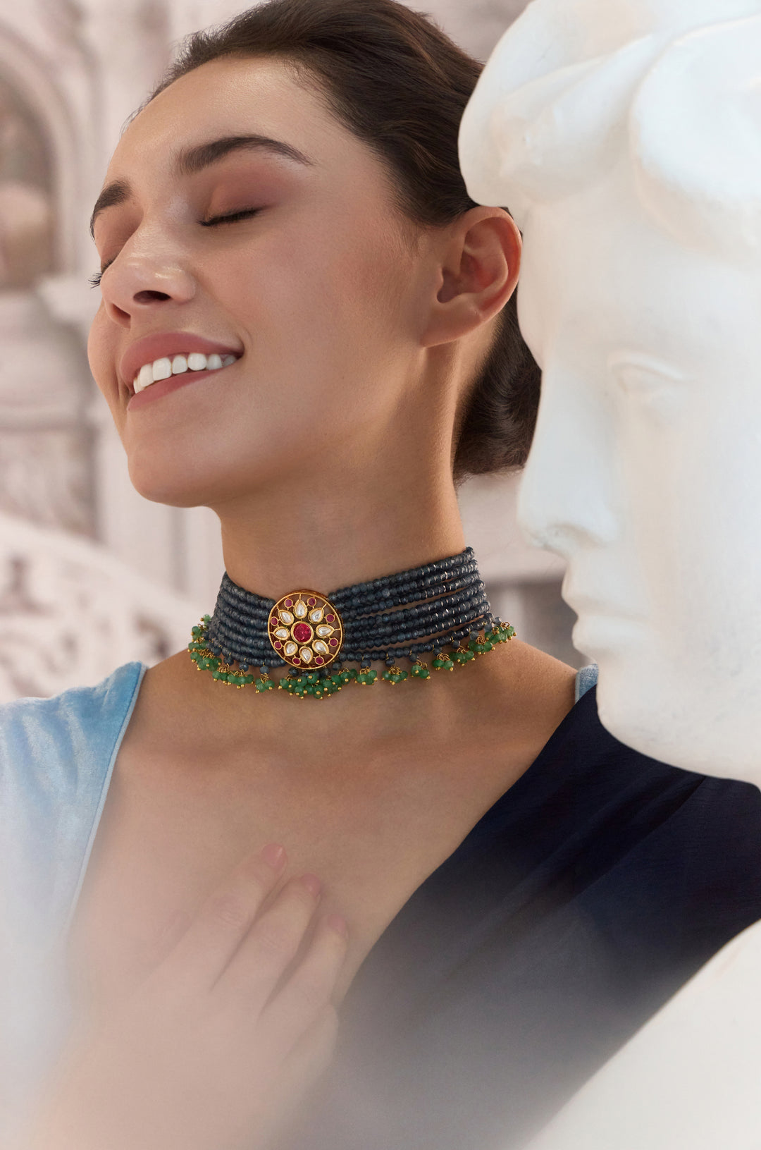 Riva Blue Choker Necklace