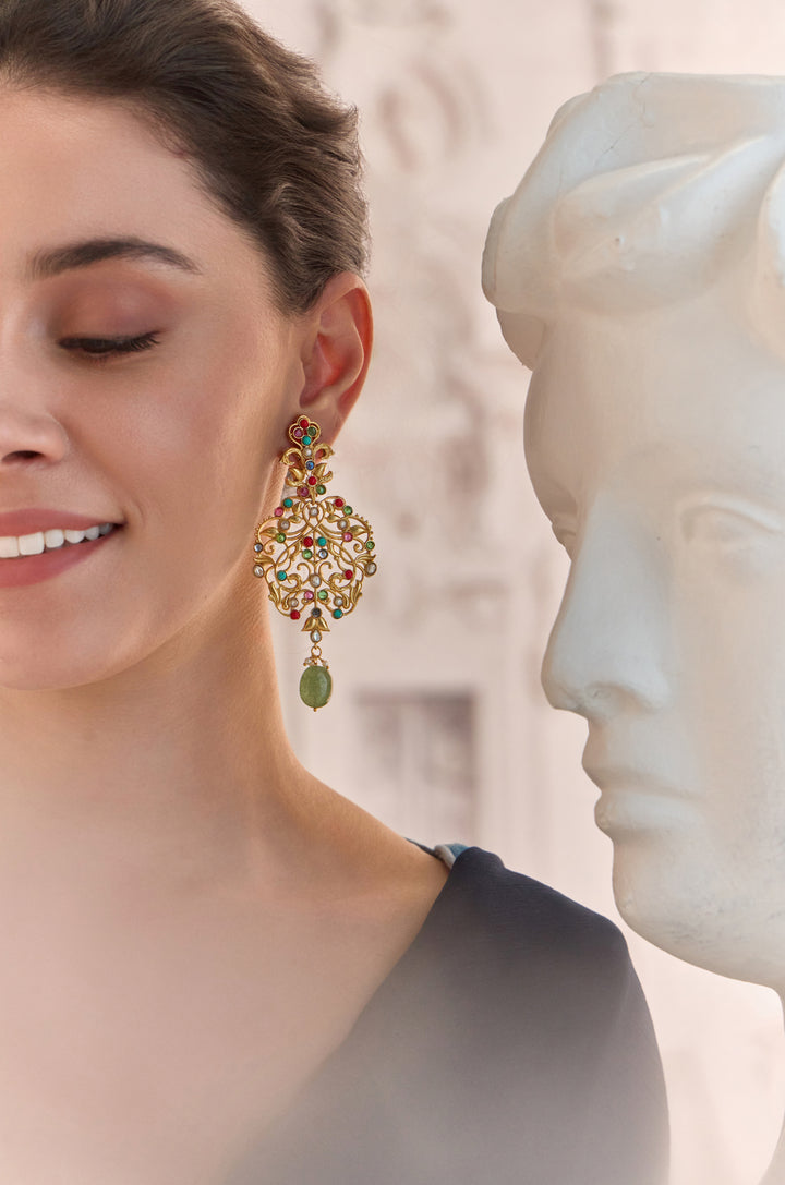 Gul Jadau Earrings