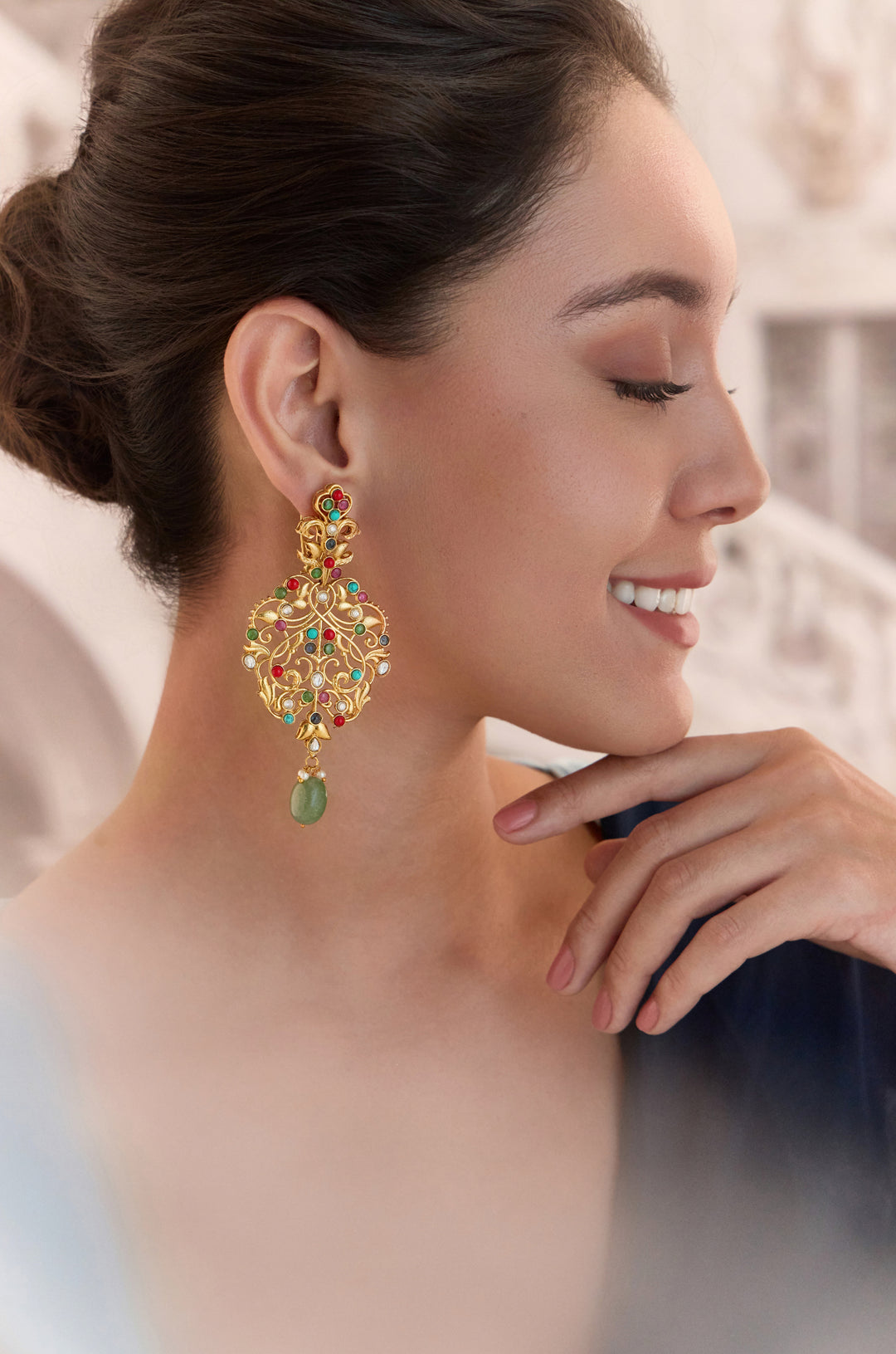 Gul Jadau Earrings