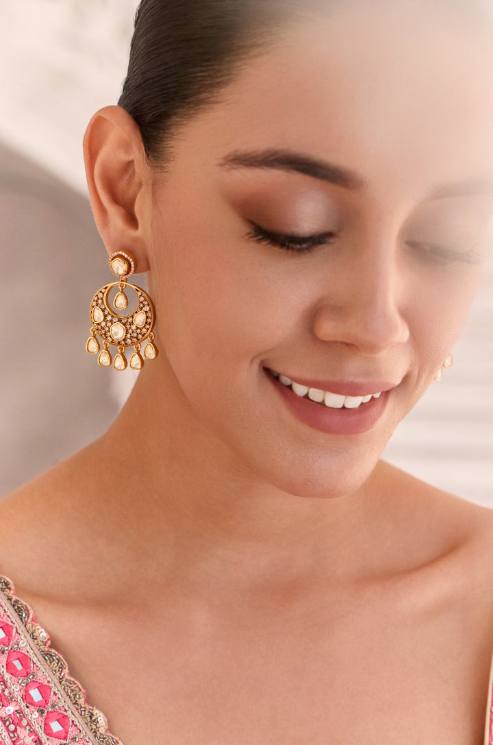 Sachi Polki Chandbali Earrings