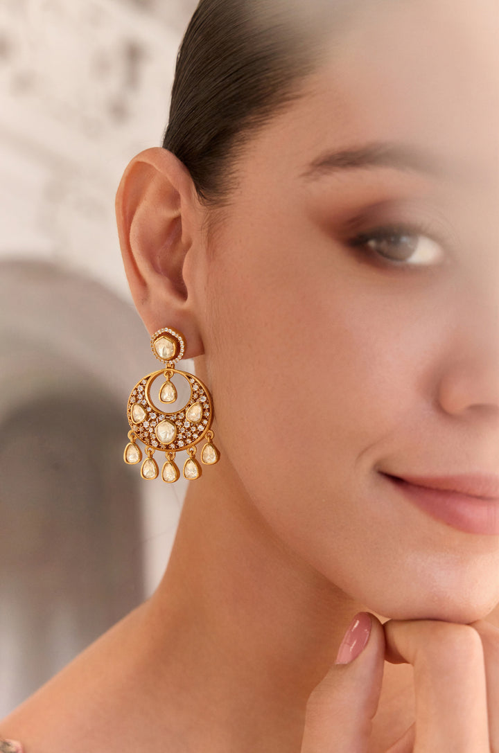 Sachi Polki Chandbali Earrings