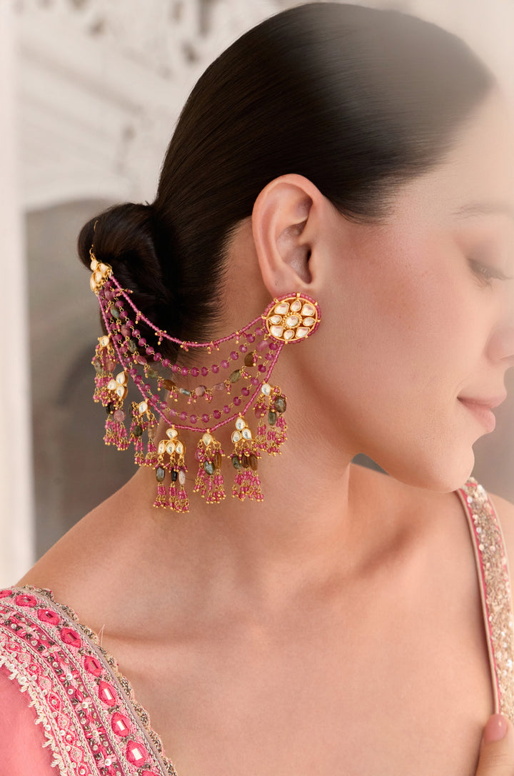 Gulrukh Multicolored Kundan Earrings
