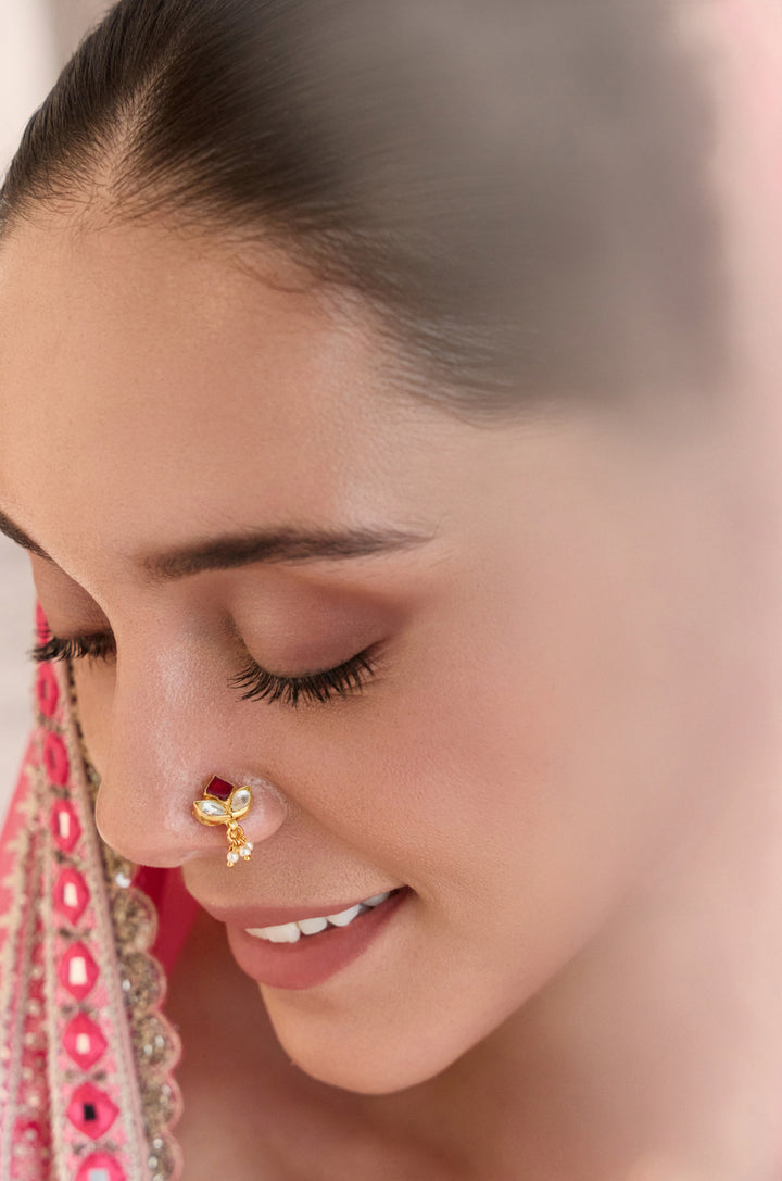Gurika Red Kundan Nosepin