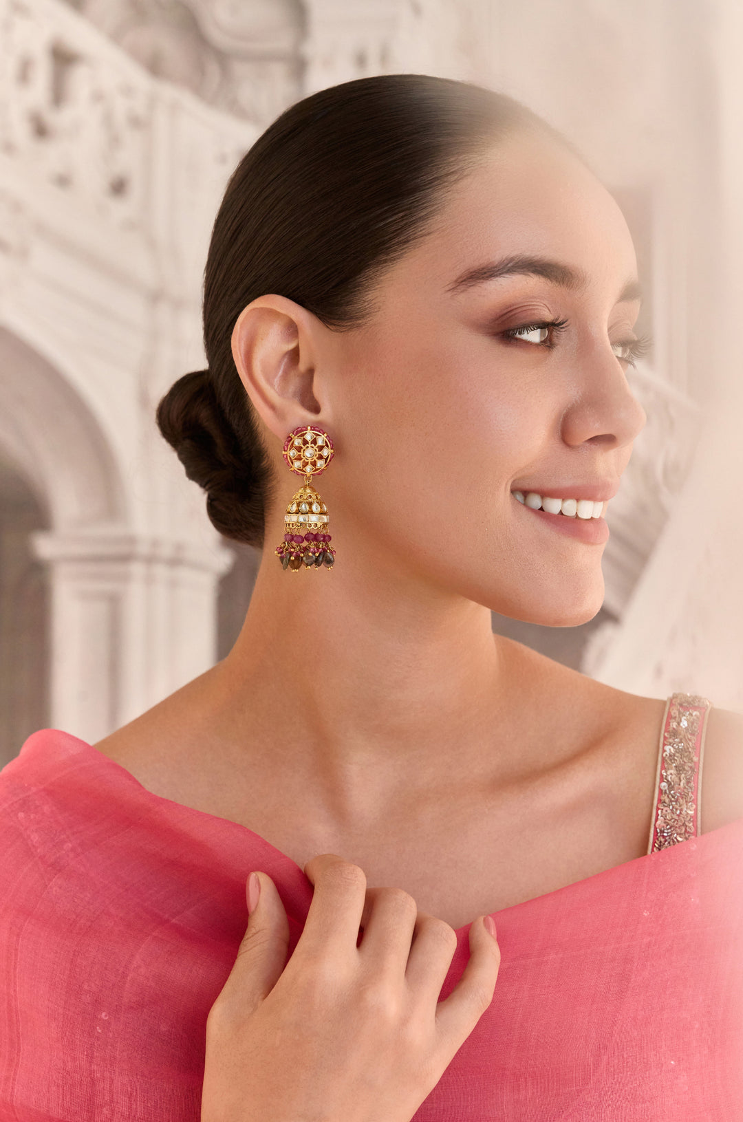 Urmi Kundan Jhumka Earrings