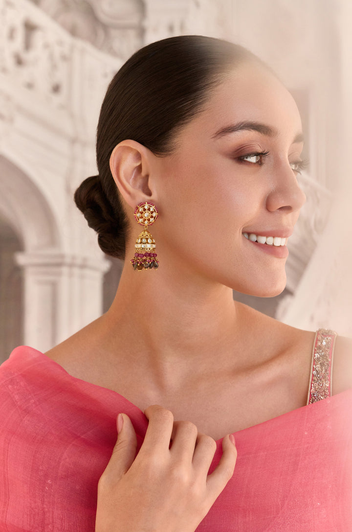 Urmi Kundan Jhumka Earrings