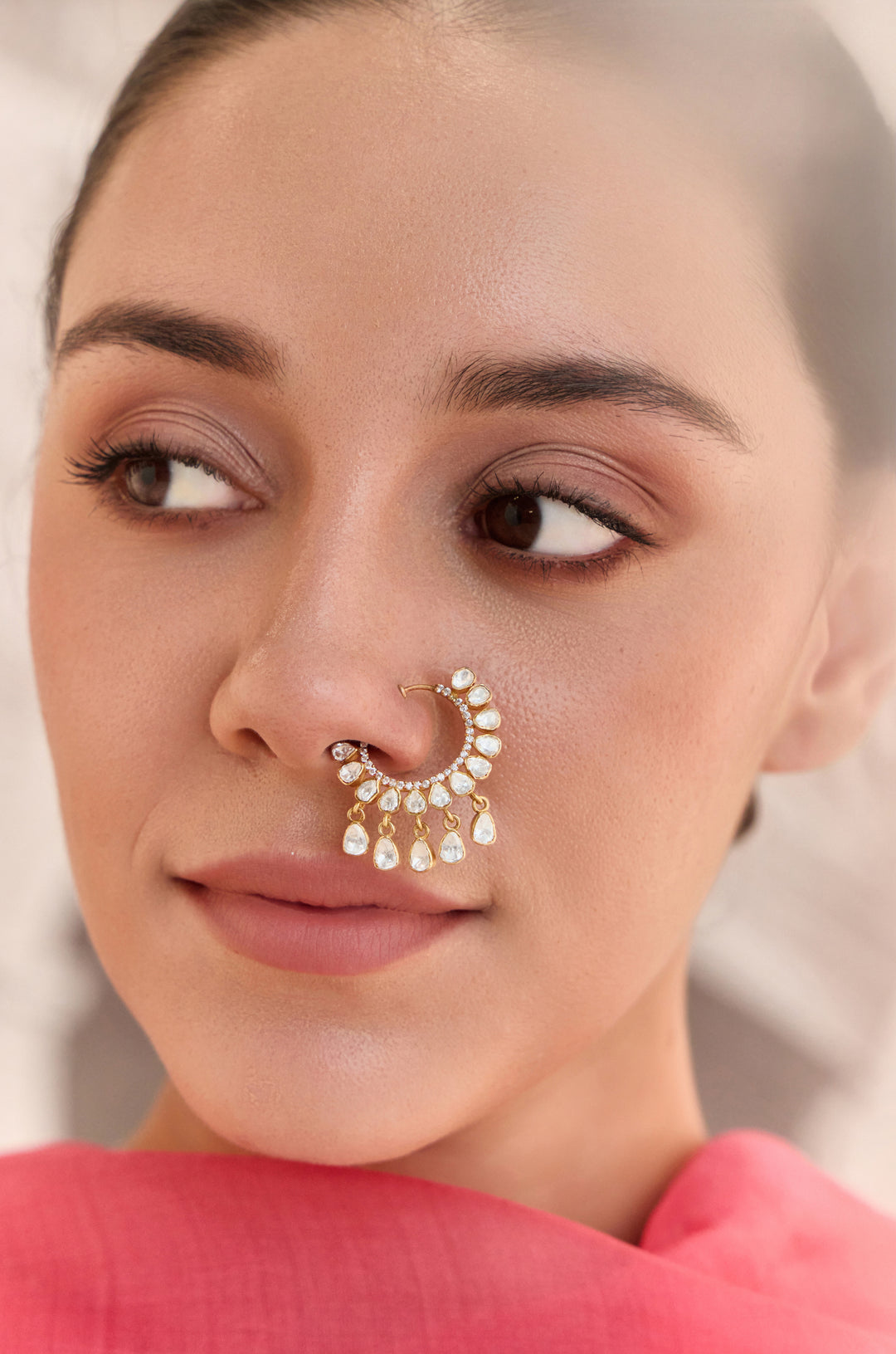 Adaa Silver Polki Nosepin