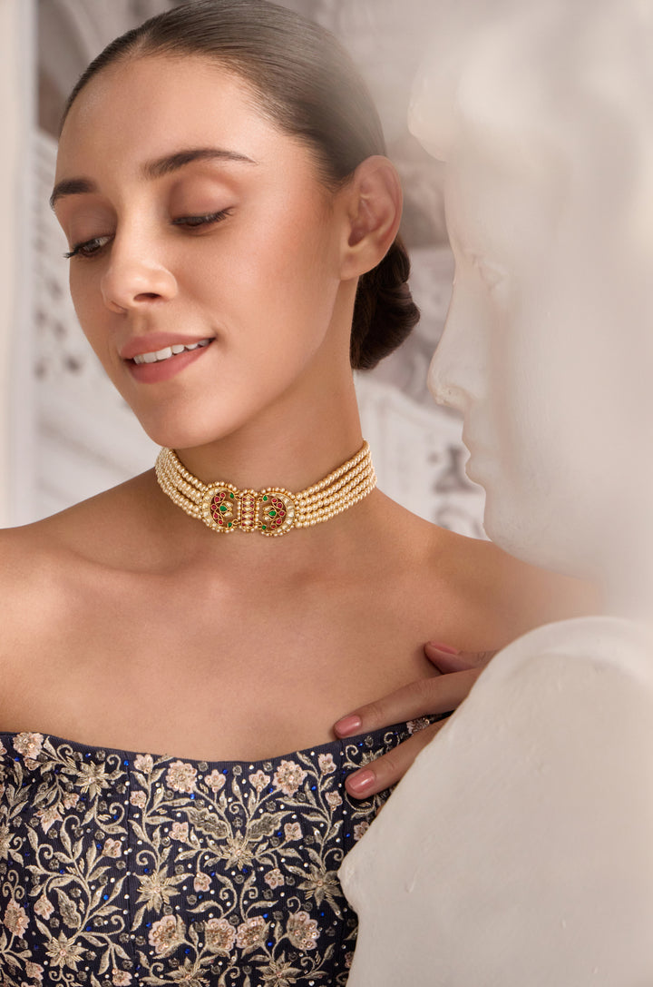 Zareen Kundan And Pearls Necklace