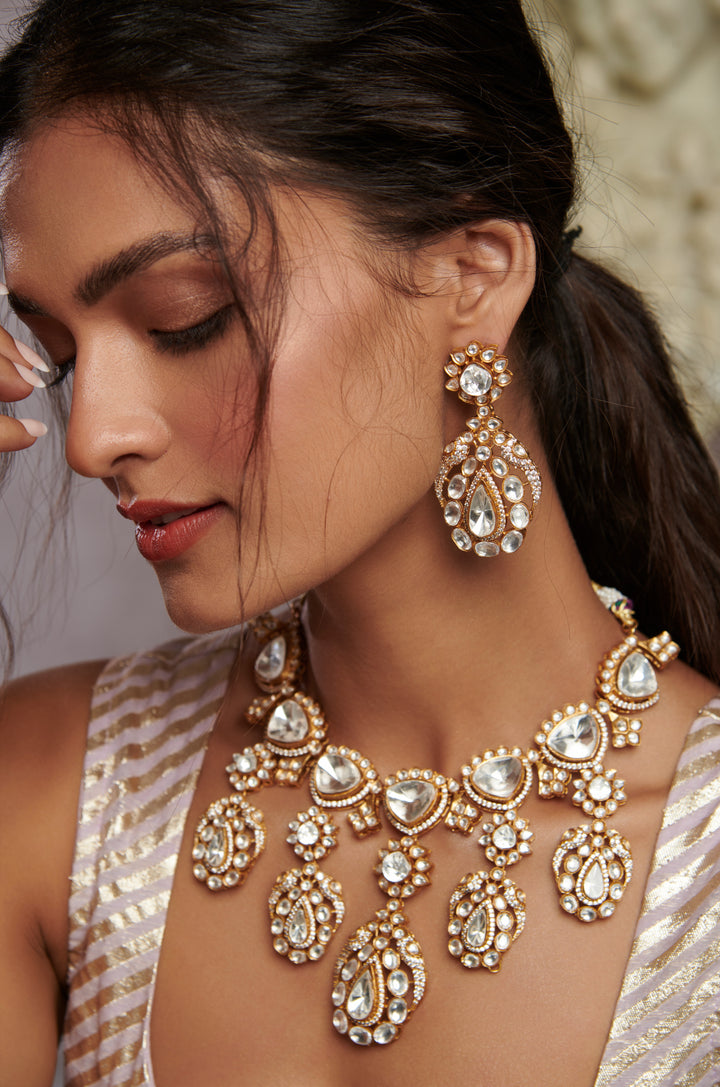 Zaina Uncut Polki Necklace Set