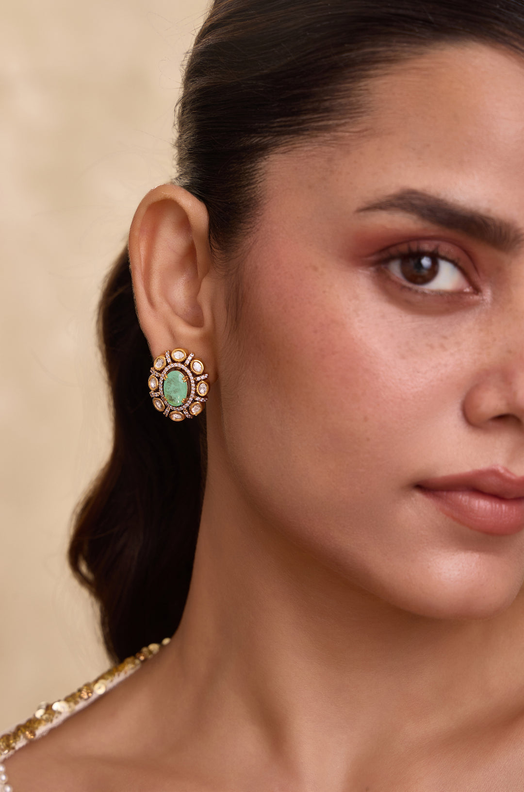 Ziva Polki Studs
