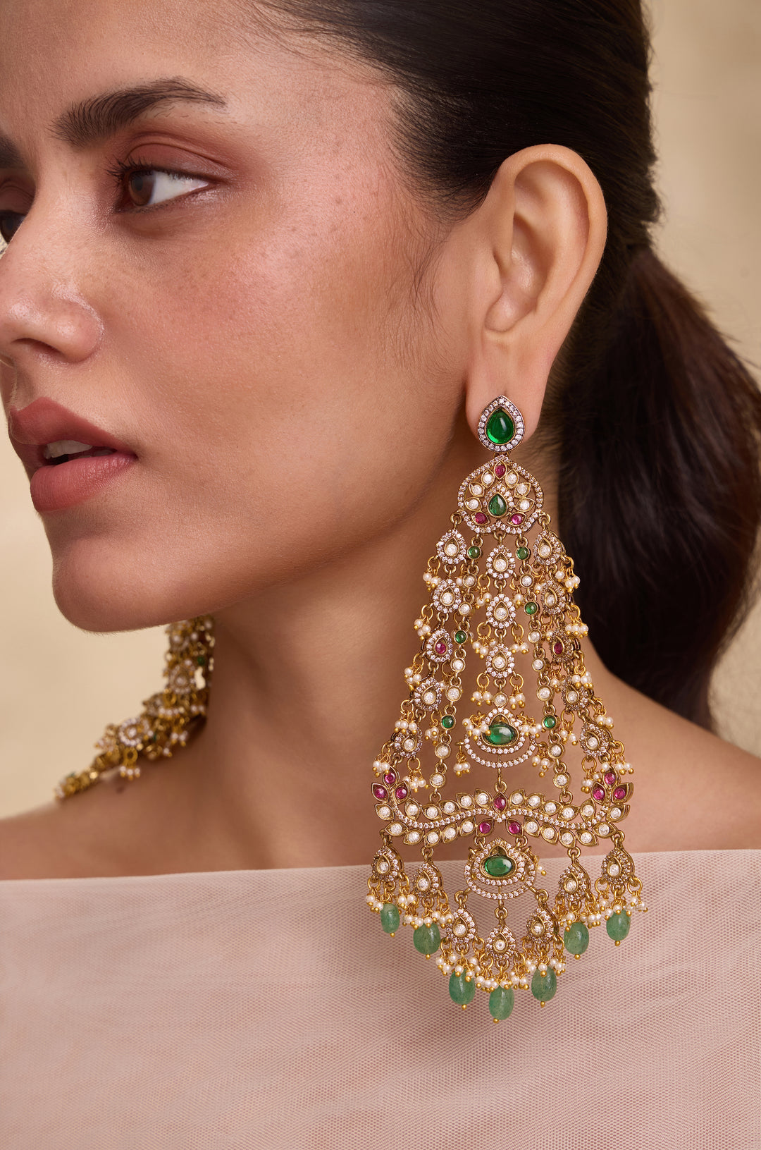 Tavisha Polki Chandbala Earrings