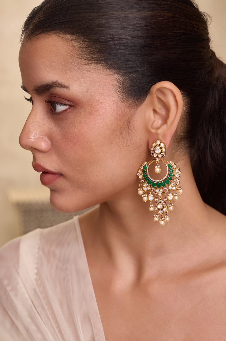 Eshira Green Polki Earrings