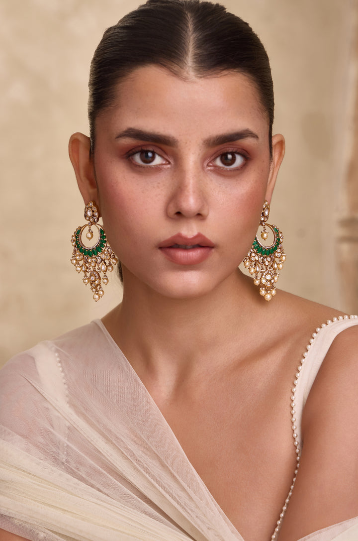 Eshira Green Polki Earrings