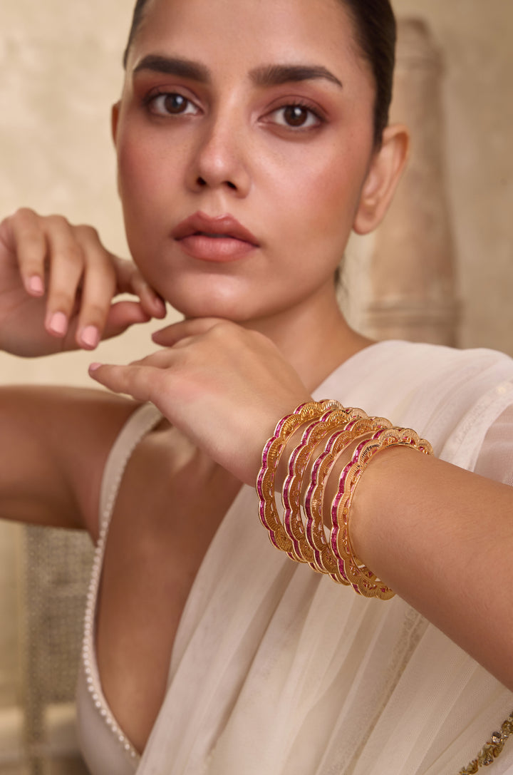 Iravati Red Bangles - Set of 4