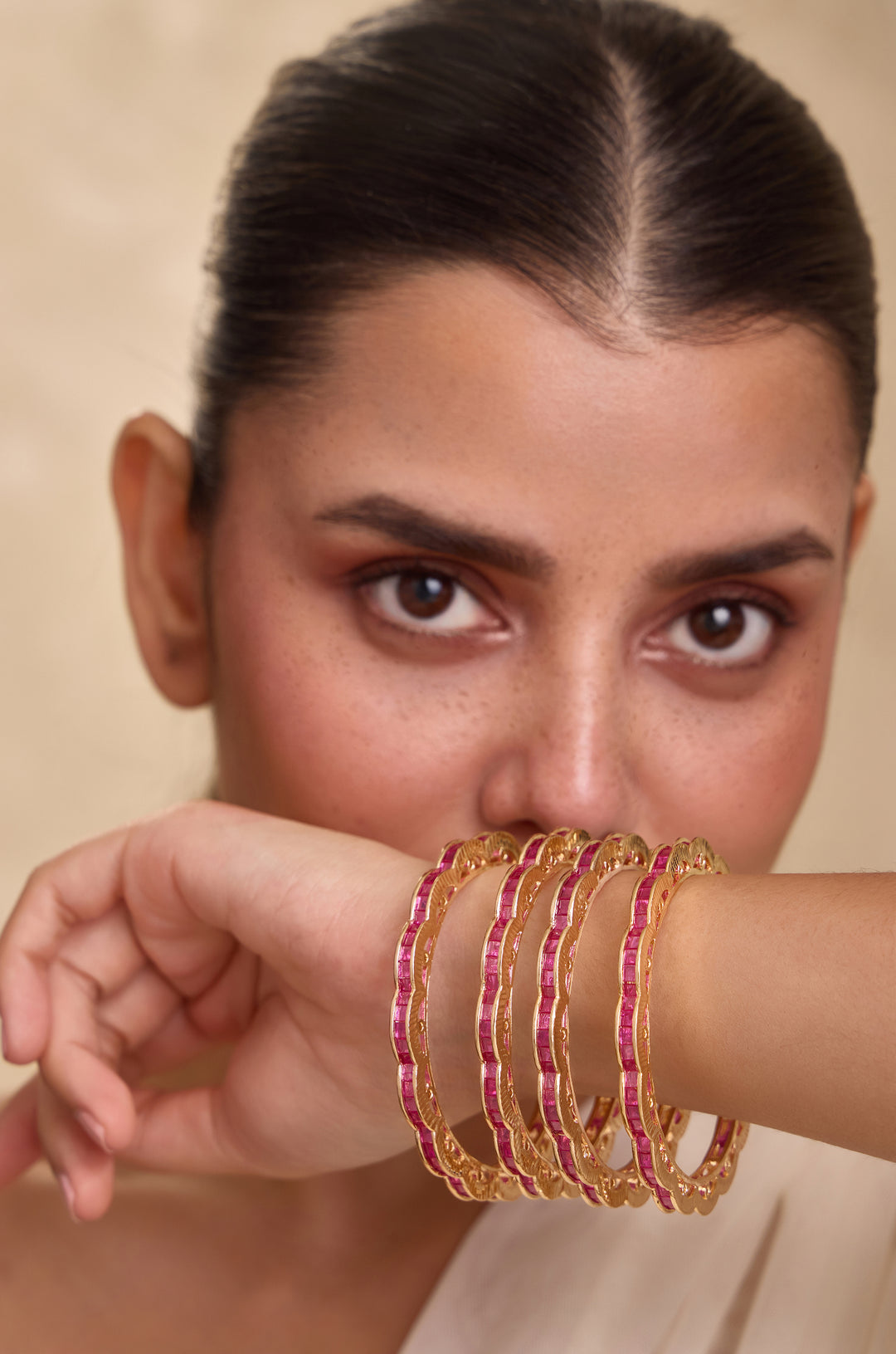 Iravati Red Bangles - Set of 4