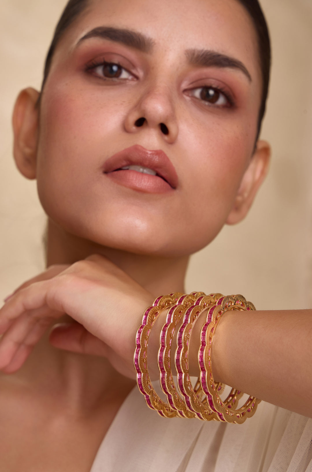 Iravati Red Bangles - Set of 4