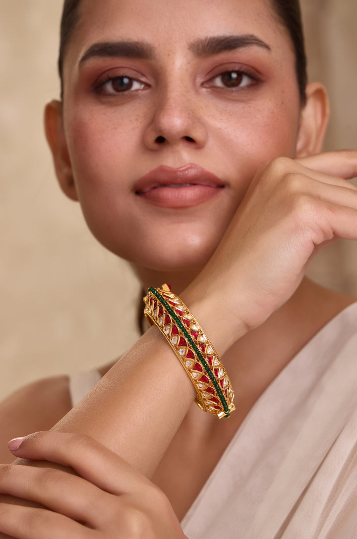 Sitara Red Polki Bangle