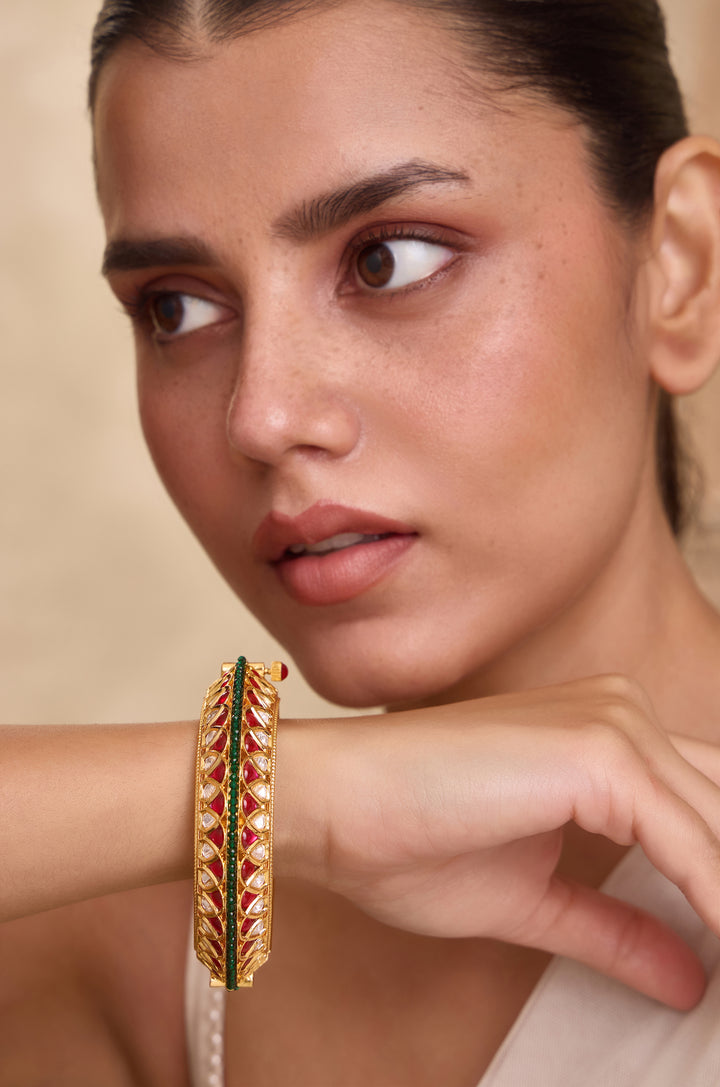 Sitara Red Polki Bangle
