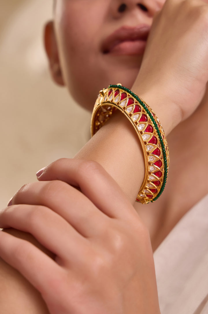 Sitara Red Polki Bangle