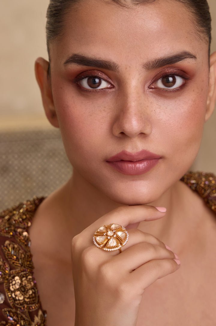 Kiya Floral Polki Ring