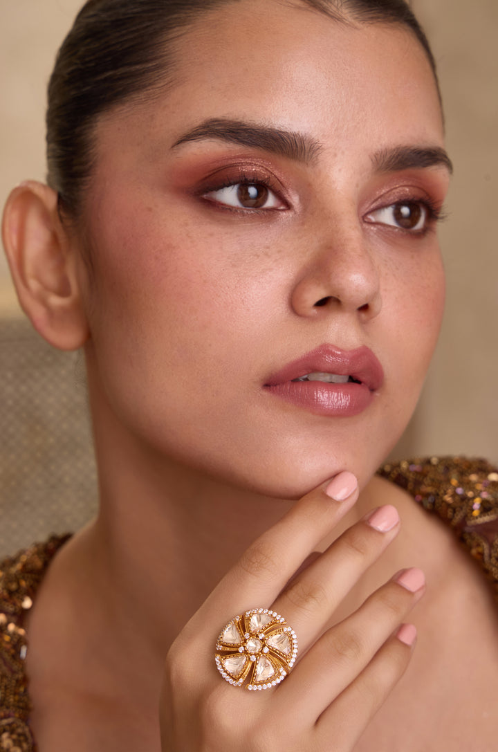 Kiya Floral Polki Ring